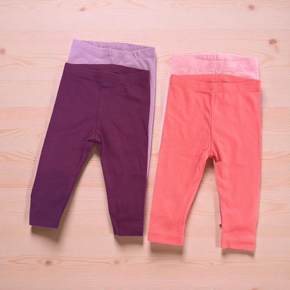 Hanes Baby Girls Flexy Leggings 4-Pack – Size 6–12M – Cotton Stretch Pants - Picture 8 of 8